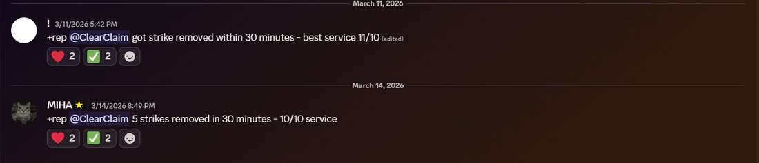 Discord vouch: strikes removed within 30 minutes